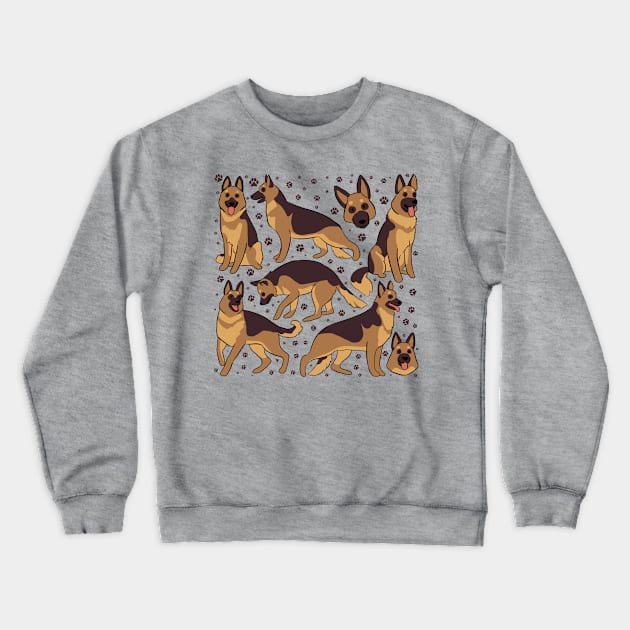 German Shepherd illustration Crewneck Sweatshirt by Yarafantasyart